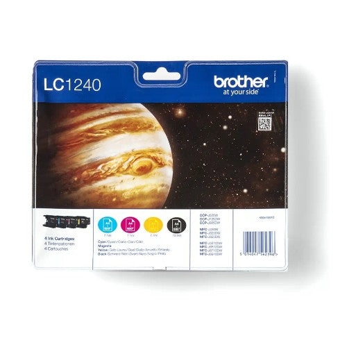 Brother LC-1240VALBPDR Ink cartridge multi pack Bk,C,M,Y Blister, 4x600 pages ISO/IEC 24711 Pack=4 for Brother DCP-J 525/MFC-J 6510