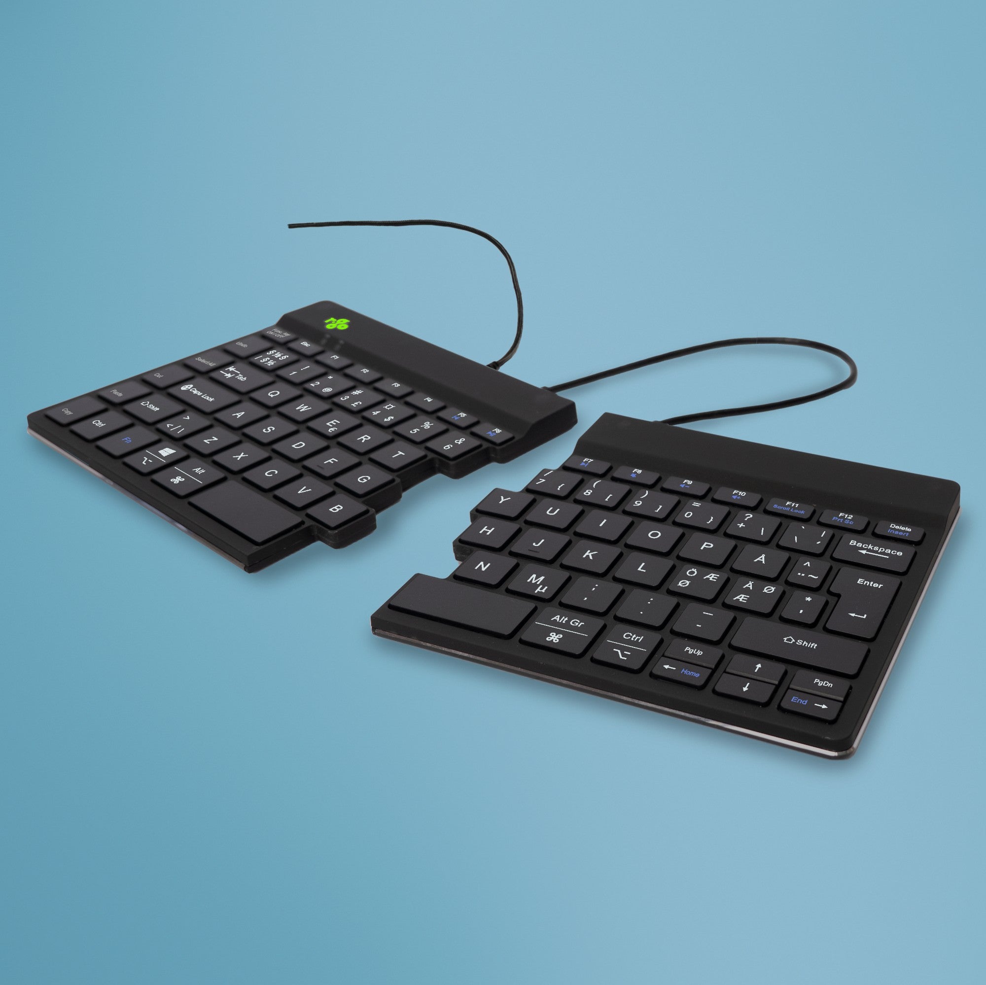 R-Go Tools Ergonomic keyboard R-Go Split Break v2 with break software, ergonomic split keyboard, QWERTY (NORDIC), Wired, black