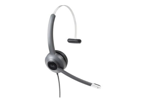 Cisco Headset 521, Wired Single On-Ear 3.5 mm Headset with USB-A Adapter, Charcoal, 2-Year Limited Liability Warranty (CP-HS-W-521-USB=)