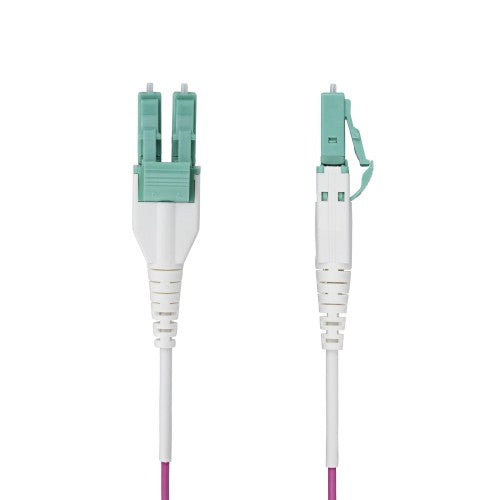 StarTech.com 1m (3ft) LC to LC (UPC) OM4 Multimode Fiber Optic Cable, Erika Violet, 50/125µm, 40G/100G, LOMMF/VCSEL, Uniboot Fiber Jumper Cord, OFNR Riser Rated