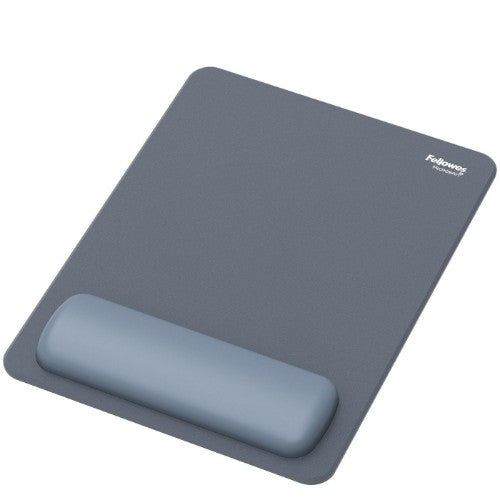 Fellowes Breyta XL Mouse Mat Wrist Rest XL Mouse Pad Wrist Support with Antibacterial Protection Ergonomic Mouse Mat Marine