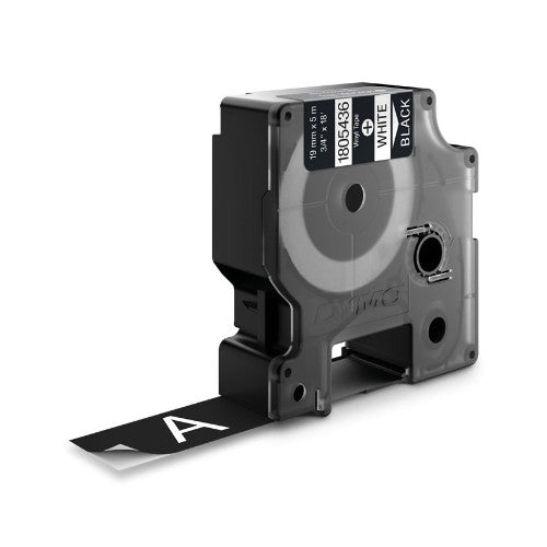 Dymo 1805436 Ribbon Vinyl white on black 19mmx5,5m for Dymo Rhino 6-19mm/24mm