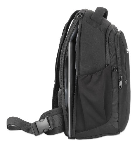 Manhattan Amsterdam Sling Backpack 13.3", Anti Theft, Black, Top Load Backpack, Carrier with Single Shoulder Strap for Notebooks and Tablets up to 13.3", Premium Padding, Front and Multiple Interior Pockets, Water-Resistant, Three Year Warranty