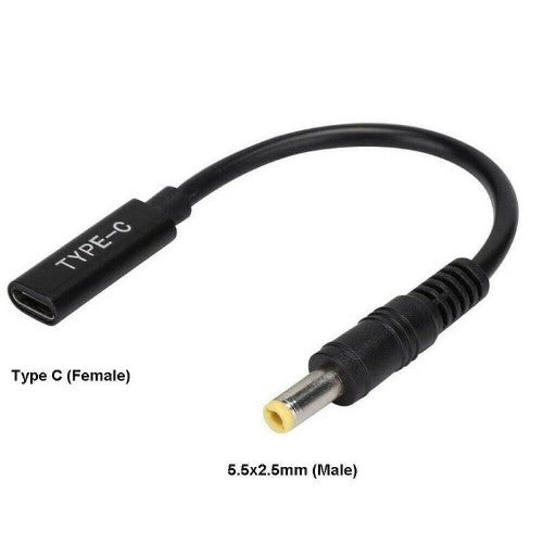 CoreParts MBXUSBC-CO0005 cable gender changer USB C 5.5 x 2.5 mm Black