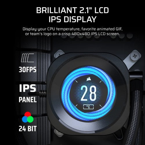 Corsair Nautilus 240 RS LCD Processor All-in-one liquid cooler 12 cm Black 1 pc(s)