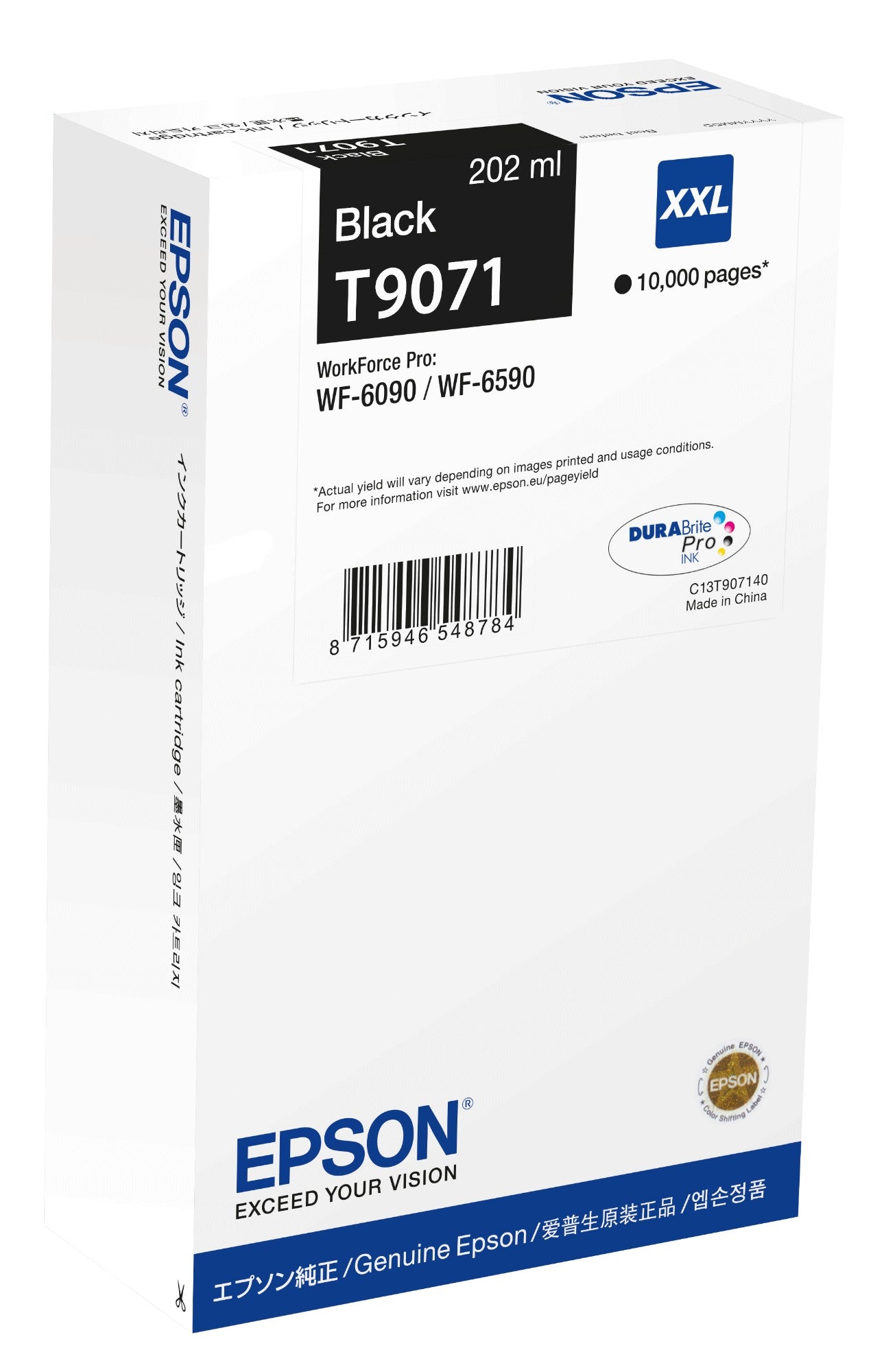 Epson C13T907140/T9071 Ink cartridge black XXL, 10K pages 202ml for Epson WF 6090