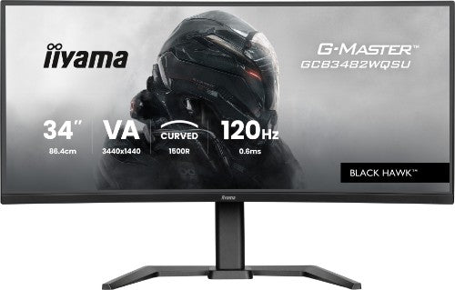 iiyama Get ahead with the curved GCB3482WQSU-B1 Black Hawk featuring 120Hz refresh rate and 0.6ms response time