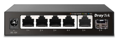 DrayTek VSQ60X-K network switch Unmanaged L2 2.5G Ethernet (100/1000/2500) Black