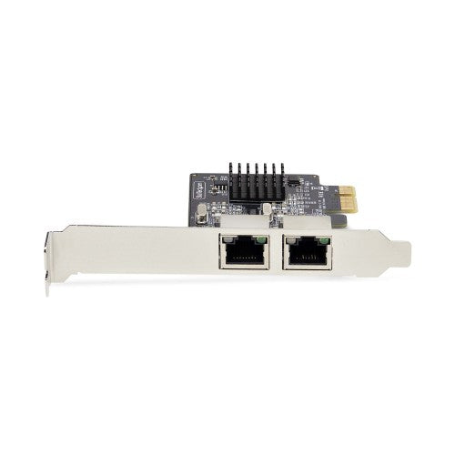 StarTech.com 2-Port Gigabit PCIe Network Adapter Card, 10/100/1000Mbps PCI Express NIC, Dual Realtek RTL8111H, Works with Windows and Linux, TAA Compliant
