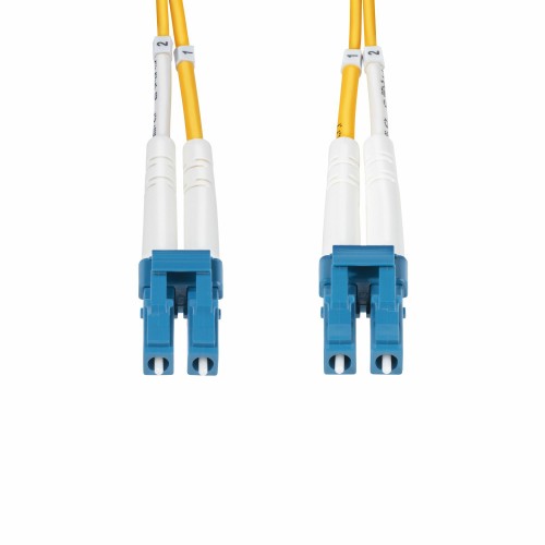 StarTech.com 15m (49.2ft) LC to LC (UPC) OS2 Single Mode Duplex Fiber Optic Cable, 9/125µm, 100G, Bend Insensitive, Low Insertion Loss - LSZH Fiber Jumper Cord