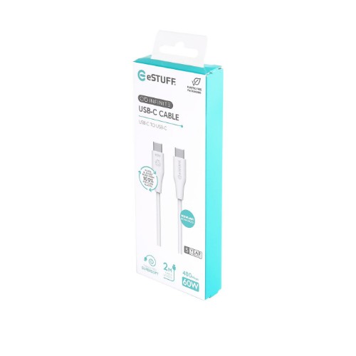 eSTUFF ES604270 USB cable USB 2.0 2 m USB C 60 W White