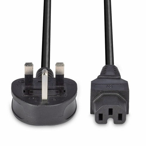 Lindy 2m Mains UK 3 Pin Plug to Hot Conditioned IEC C15 Power Cable  Kettle Lead