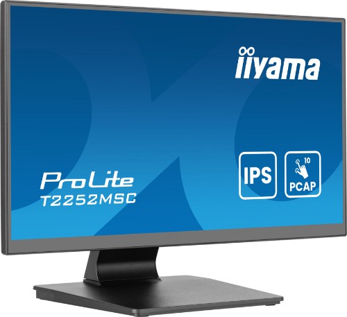 iiyama ProLite 21.5” PCAP 10pt Touchscreen monitor featuring IPS panel technology, Edge-to-Edge glass design and Anti Glare coating