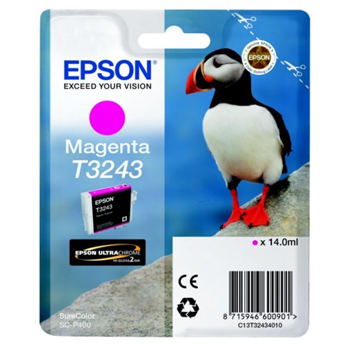 Epson C13T32434010/T3243 Ink cartridge magenta, 980 pages 14ml for Epson SC-P 400