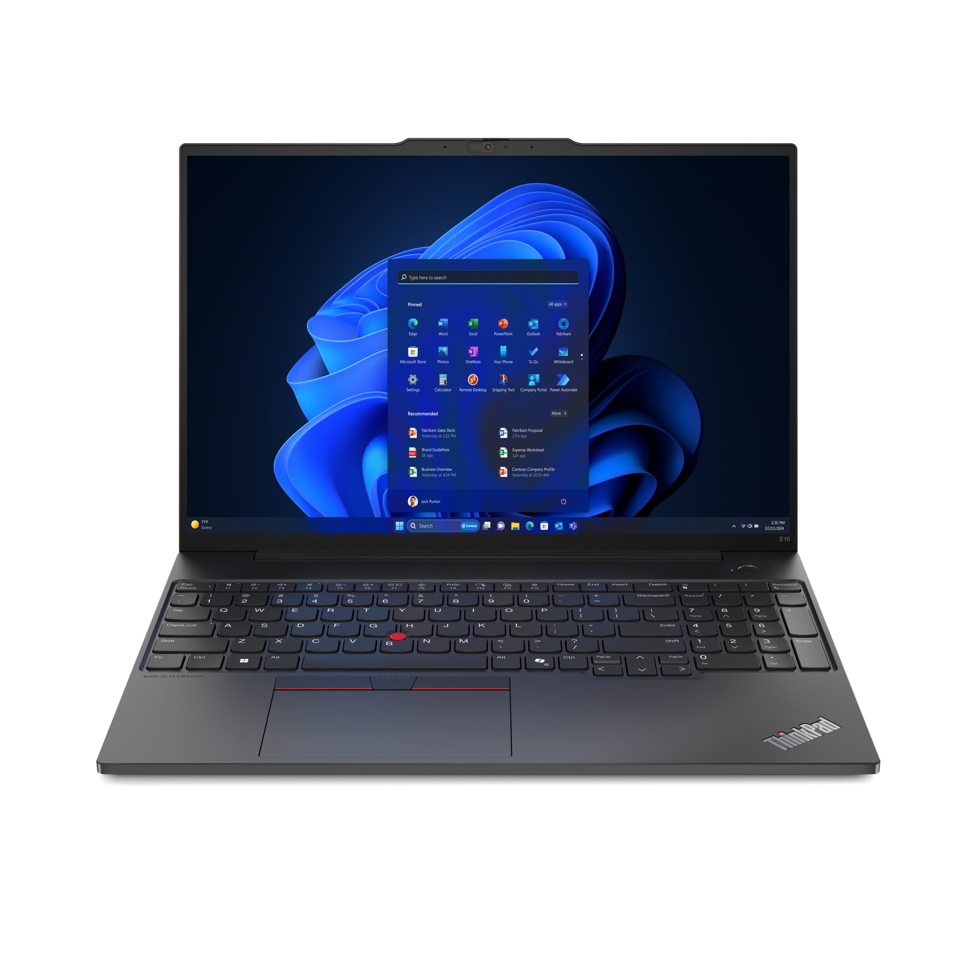 Lenovo ThinkPad E16 Gen 2 (Intel) Intel Core Ultra 7 155H Laptop 40.6 cm (16") WUXGA 16 GB DDR5-SDRAM 512 GB SSD Wi-Fi 6E (802.11ax) Windows 11 Pro Black