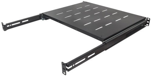 Intellinet 19" Sliding Shelf, 1U, For 600 to 800mm Depth Cabinets & Racks, shelf depth 350mm, Max weight 35kg, Black