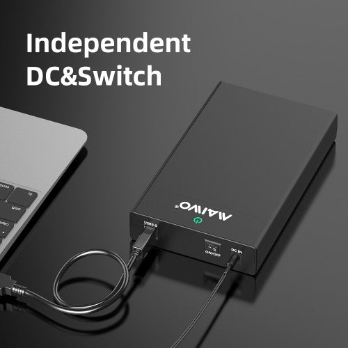 MAIWO USB3.0 to SATA 2.5/3.5 Inch SSD/HDD External Hard Drive Enclosure Transfer Speed Up to 5Gbps, Tool Free, Slide Deisign, Black
