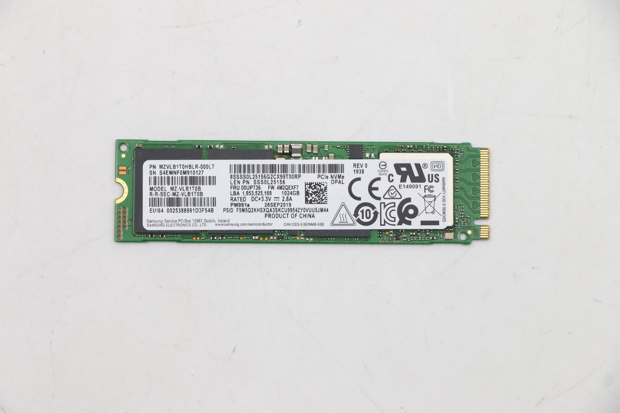 Lenovo 00UP736 M.2 1 TB PCI Express 3.0 NVMe