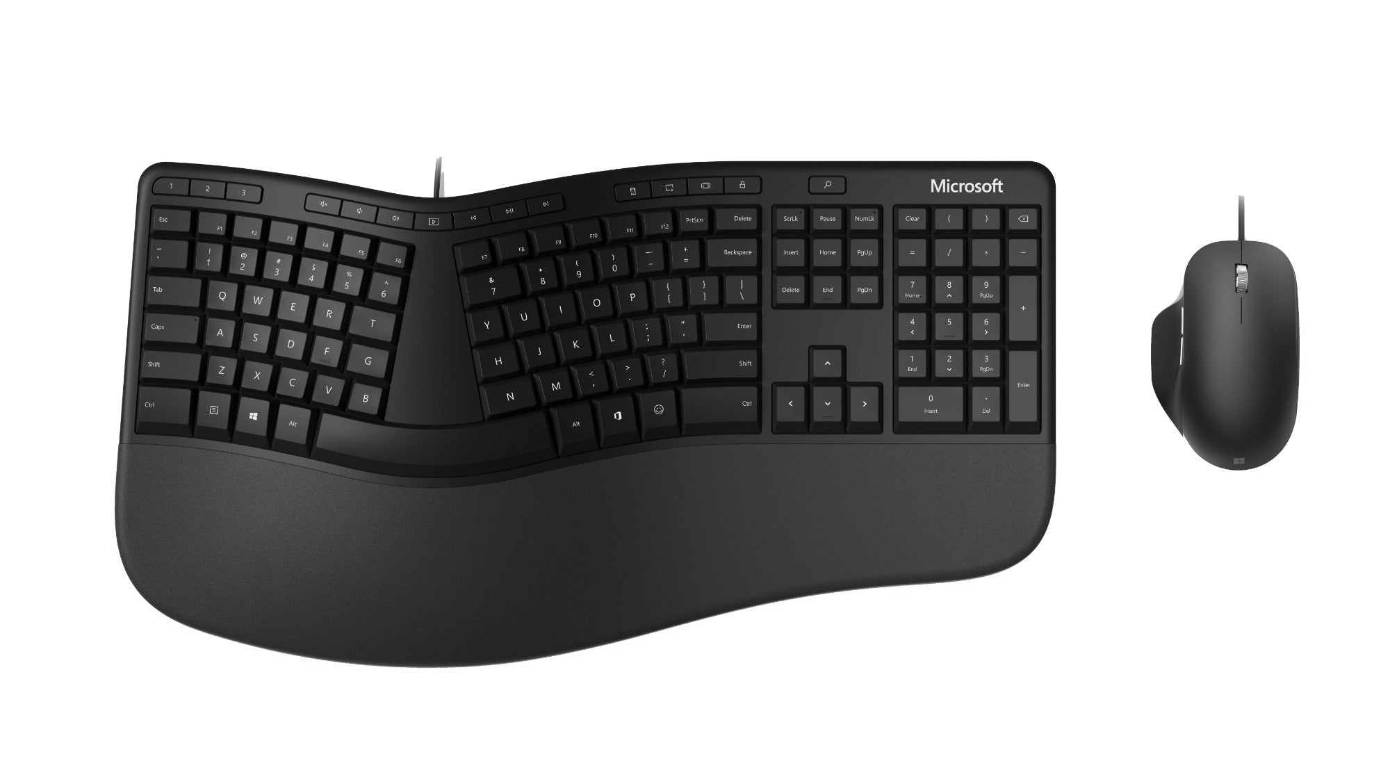 Microsoft Ergonomic Desktop keyboard Mouse included Office USB QWERTY Nordic Black