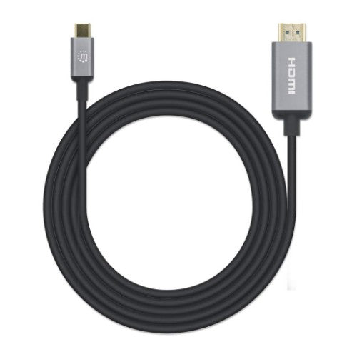 Manhattan USB-C to HDMI Cable, 4K@60Hz, 2m, Black, Male to Male, Three Year Warranty, Equivalent to CDP2HD2MBNL