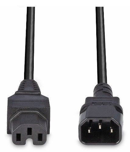 Lindy 2m IEC C14 to IEC C15 'Hot Condition' Power Cable, Black