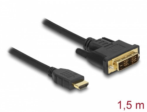 DeLOCK 85583 video cable adapter 1.5 m DVI-D HDMI Type A (Standard) Black