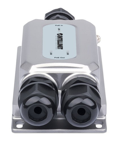 Intellinet 2-Port Outdoor Vandalproof Gigabit PoE++ Extender, Two 30 W Ports, Extends PoE up to 100 m (328 ft.), 60 W Power Budget, IEEE 802.3bt (4PPoE) Compliant, IP67 Waterproof, IK10-rated, Metal Housing