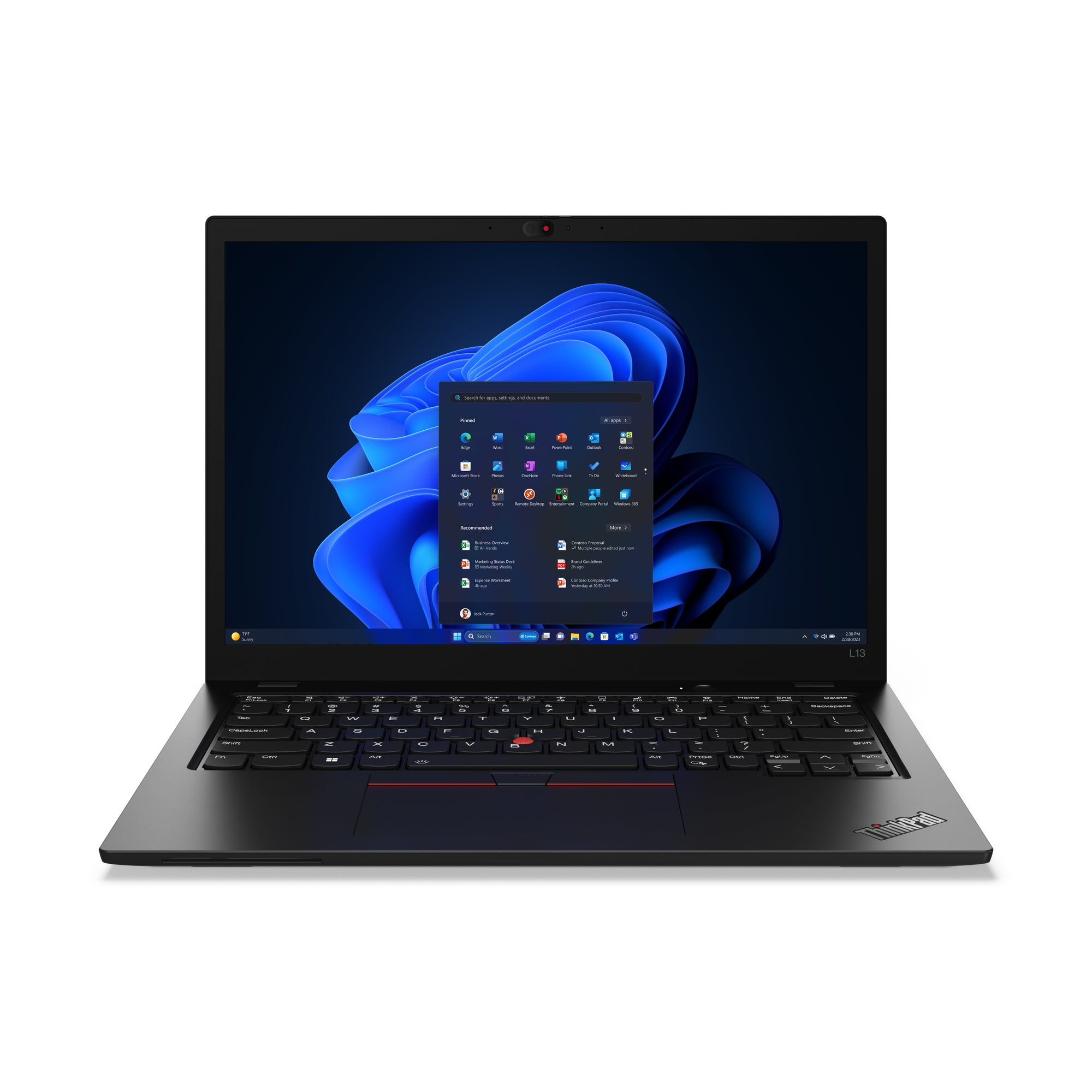 Lenovo ThinkPad L13 Intel Core Ultra 5 125U Laptop 33.8 cm (13.3") WSXGA 16 GB LPDDR5-SDRAM 512 GB SSD Wi-Fi 6E (802.11ax) Windows 11 Pro Black