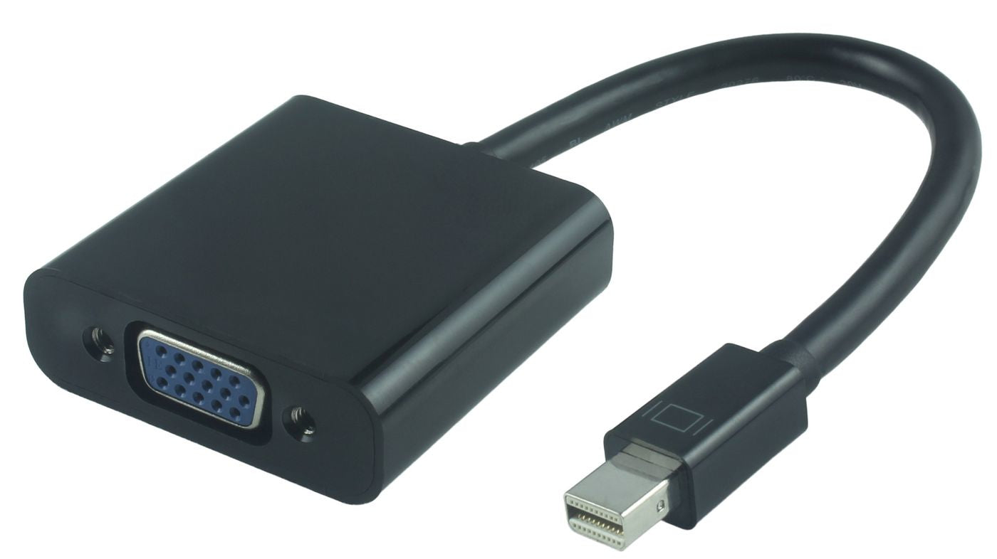 Microconnect MDPVGA2B video cable adapter 0.15 m Mini DisplayPort VGA (D-Sub) Black