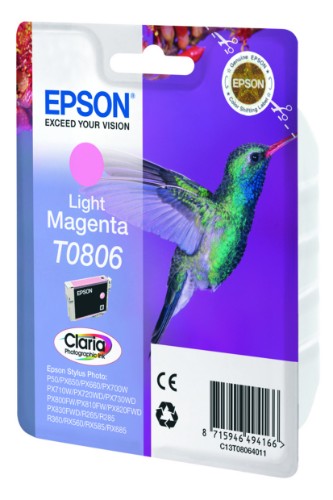 Epson C13T08064011/T0806 Ink cartridge light magenta, 520 pages ISO/IEC 24711 7.4ml for Epson Stylus Photo P 50/PX/PX 730/R 265