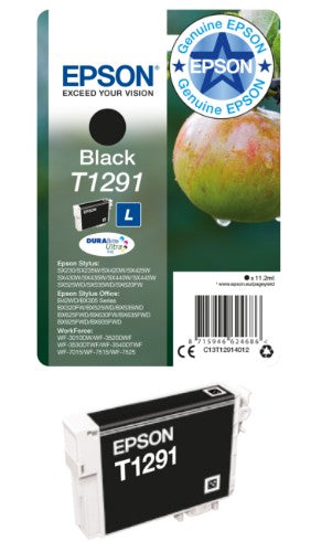 Epson C13T12914012/T1291 Ink cartridge black, 380 pages ISO/IEC 19752 11,2ml for Epson Stylus BX 320/SX 235 W/SX 420/SX 525/WF 3500