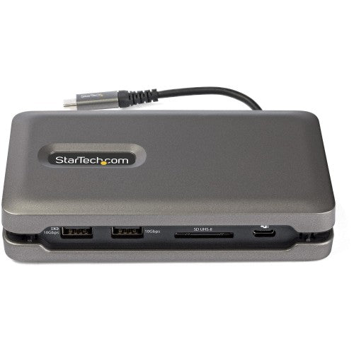 StarTech.com USB C Multiport Adapter - USB C to 4K 60Hz HDMI 2.0 - 2-Port 10Gbps USB Hub - 100W Power Delivery Pass-through - GbE - SD/MicroSD - USB Type-C Mini Dock - 10" Cable