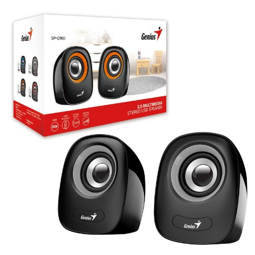 Genius Computer Technology SP-Q160 loudspeaker 1-way Black, Grey Wired 6 W