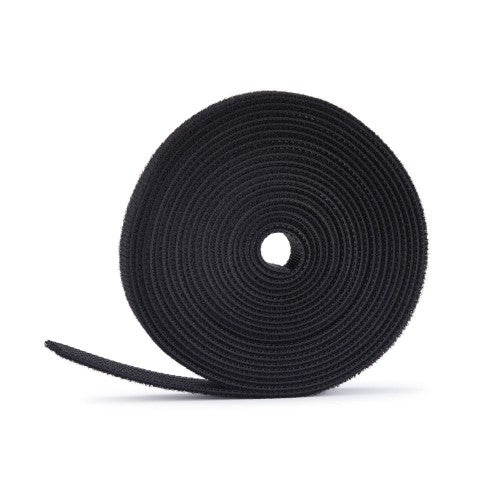 StarTech.com 75ft (22.8m) Hook and Loop Roll, 0.5in Wide, Black, Cut-to-Size Reusable Cable Ties, Fastener Tape, Adjustable Fabric Wraps, Bulk Roll