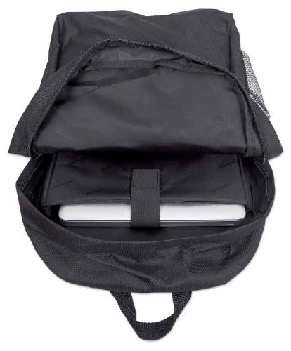 Manhattan Knappack Backpack 15.6", Black, LOW COST, Lightweight, Internal Laptop Sleeve, Accessories Pocket, Padded Adjustable Shoulder Straps, Water Bottle Holder, Three Year Warranty