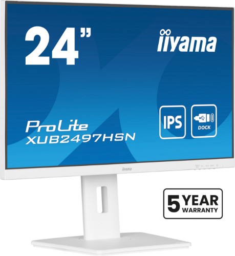 iiyama ProLite 24" IPS technology panel with USB-C dock and RJ45 (LAN)