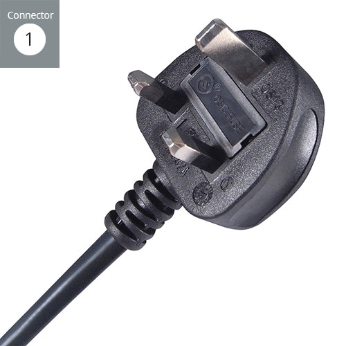 connektgear 2.5m UK Mains Power Splitter Cable UK Plug to 2 x C13 Sockets
