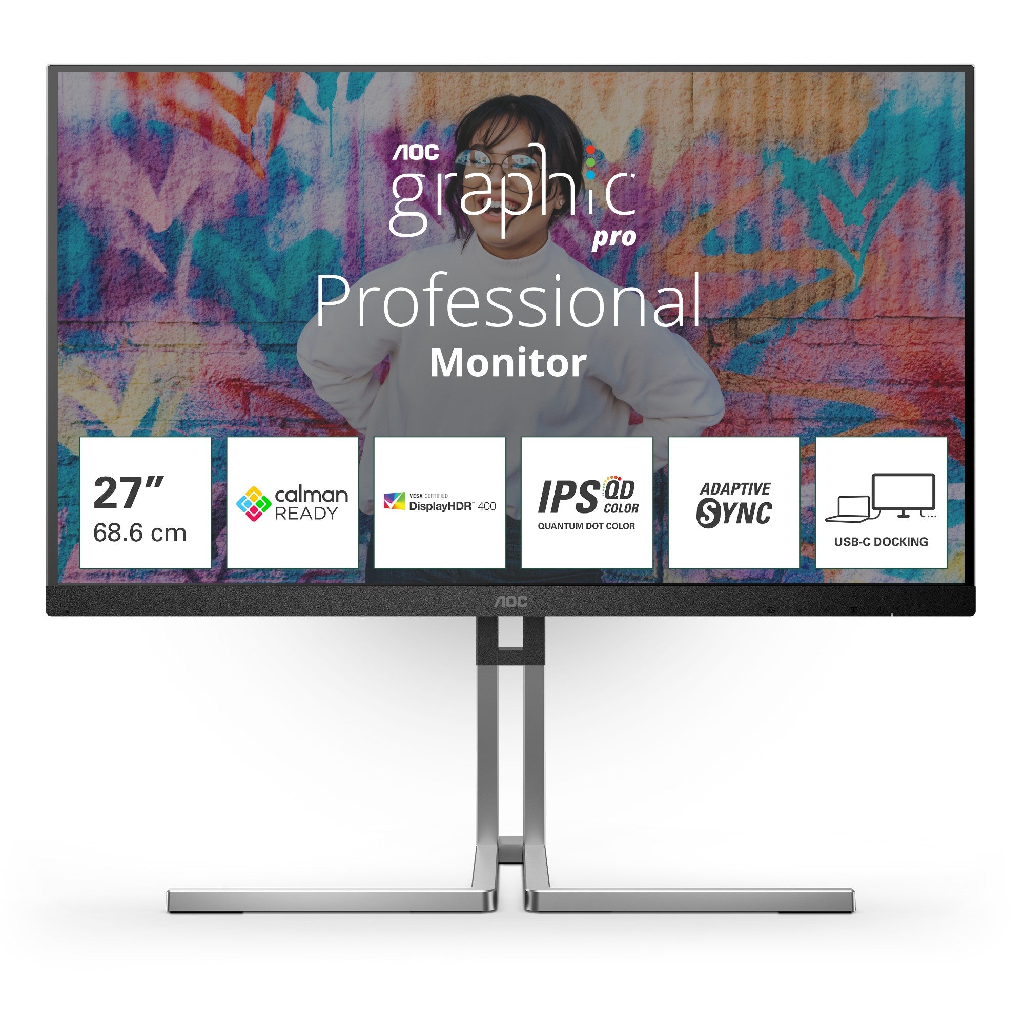 AOC Q27U3CV computer monitor 68.6 cm (27") 2560 x 1440 pixels 4K Ultra HD LCD Black