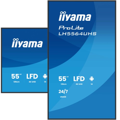 iiyama 55" 4K UHD Most powerful professional digital signage display with advanced control and connectivity options