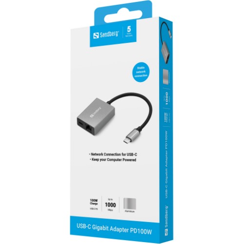 Sandberg USB-C Gigabit Adapter PD100W