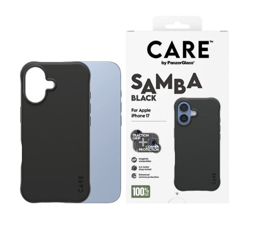 PanzerGlass CARE by ® Fashionable Case Samba Black w. MagSafe iPhone 17