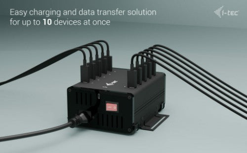 i-tec USB-C/USB-A Metal Charging + data HUB, 15W per port, 10x USB-C