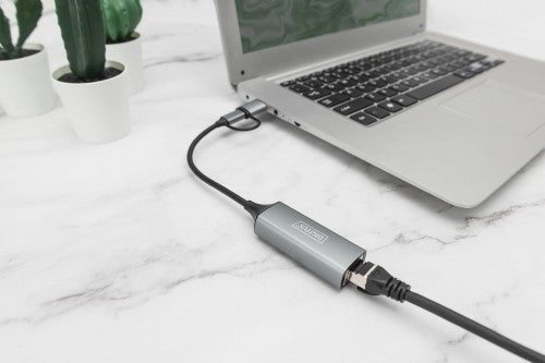 Digitus USB Type-C™ Gigabit Ethernet Adapter 2.5G, USB-C™ + USB A (USB3.1/3.0)