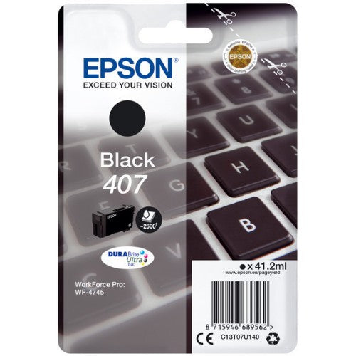 Epson C13T07U140/407 Ink cartridge black, 2.6K pages ISO/IEC 19752 41,2ml for Epson WF 4745