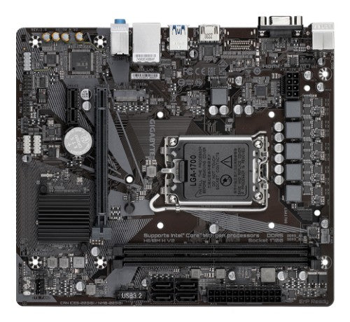 GIGABYTE H610M H V2 Motherboard - Supports Intel Core 14th CPUs, 4+1+1 Hybrid Digital VRM, up to 5600MHz DDR5, 1xPCIe 3.0 M.2, GbE LAN, USB 3.2 Gen 1