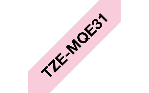 Brother TZE-MQE31 DirectLabel black on Pastell pink Laminat 12mm x 4m for Brother P-Touch TZ 3.5-36mm/6-12mm/6-18mm/6-24mm/6-36mm