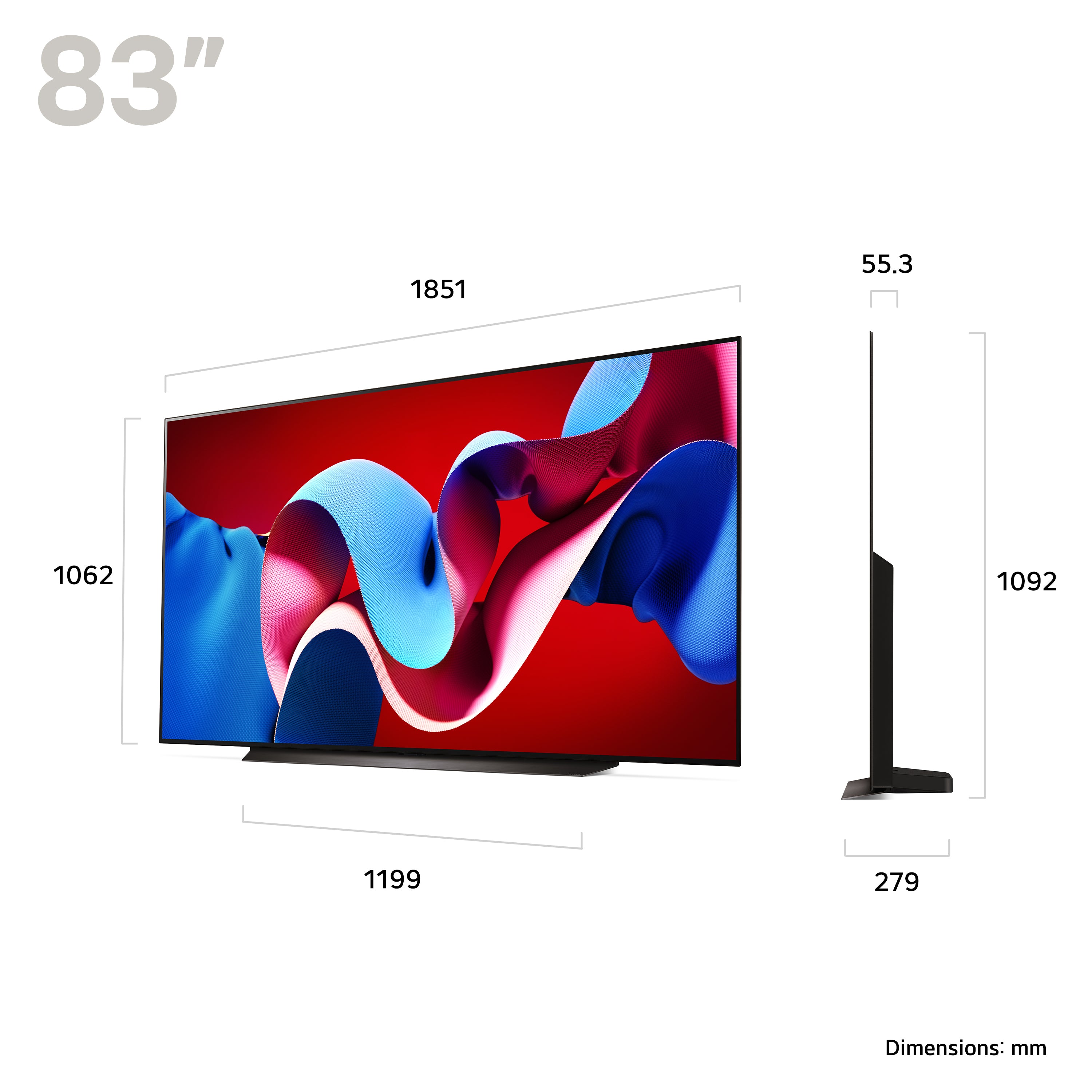 LG OLED83C44LA.AEK TV 2.11 m (83") 4K Ultra HD Smart TV Wi-Fi | OLED83C44LA.AEK