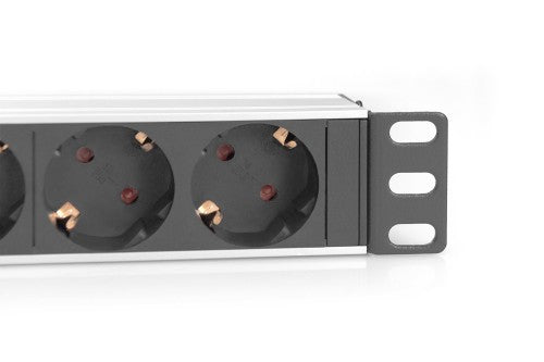 Digitus 10” Socket Strip with Aluminum Profile, 4-way safety sockets