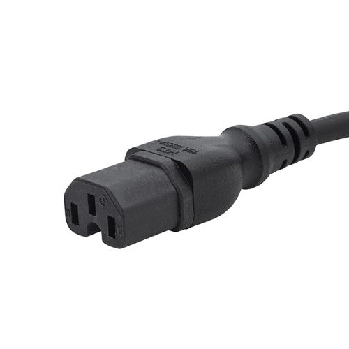 connektgear 1m Mains Extension Hot Rated Power Cable - C14 Plug to C15 Socket