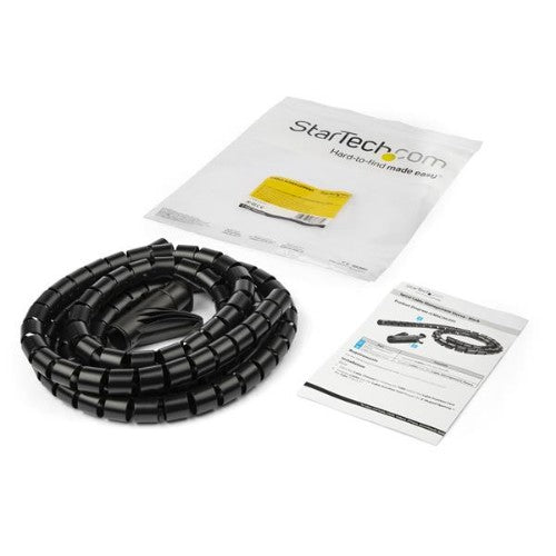 StarTech.com 1.5 m (4.9 ft.) Cable-Management Sleeve - Spiral - 25 mm (1 in.) Diameter